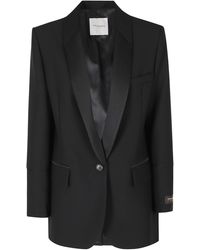 ERMANNO FIRENZE - Single-Breasted Padded Shoulders Polyester Blazer - Lyst