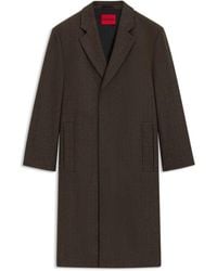 HUGO - Regular-Fit Coat With Concealed Closure - Lyst