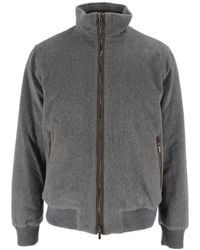 Peserico - Structured High Collar Zip Outerwear Jacket - Lyst