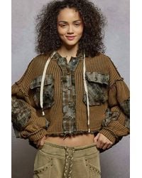 Pol - Hooded Plaid Jacket - Lyst