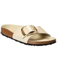 Birkenstock - Madrid Narrow Big Buckle Natural Leather Patent Sandal - Lyst