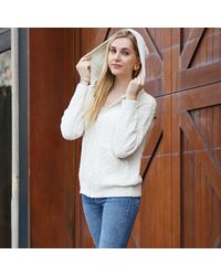TRUEDAMES - Solid Ribbed Knit Zip-Up Hoodie - Lyst