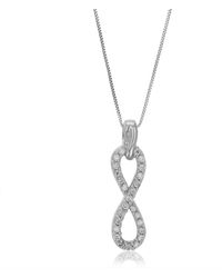 Vir Jewels - 1/10 Cttw Lab Grown Round Diamond Infinity Pendant Necklace .925 Sterling 1/5 Inch With 18 Inch Chain - Lyst