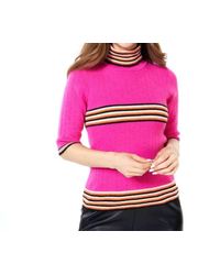 EsQualo - Scallop & Stripe Edge Turtleneck Sweater - Lyst