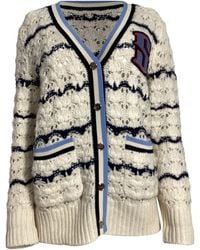 Sandro - Knitted Ludvik Logo-Patch Cardigan - Lyst