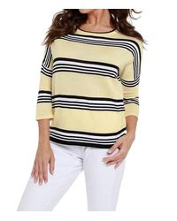 Angel - Striped 3/4 Sleeve Top - Lyst