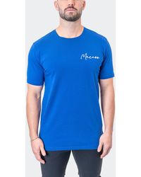 Maceoo - Tee Signature Saksblue - Lyst