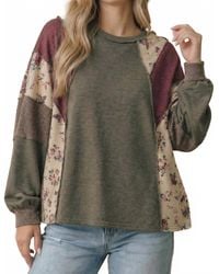 Haptics - Floral Color Block Knit Top - Lyst