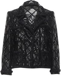 Chanel - 15k Brasserie Gabrielle Runway Cutout Pvc Braided Tweed Jacket - Lyst