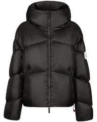 AFTER LABEL - Cropped Padded High Collar Polyamide Down Jacket - Lyst