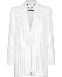 Philipp Plein - Cady Blazer Crystal Pinstripe - Lyst