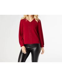 Coco + Carmen - Chloe V-Neck Blouse With Studs - Lyst