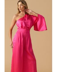 TRUEDAMES - Down Memory Lane Woven Satin Jumpsuit - Lyst