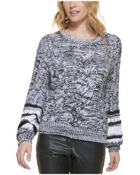 Karl Lagerfeld - Cable Knit Balloon Sleeve Pullover Sweater - Lyst