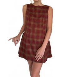 needii - Persimmon Plaid Skater Swing Mini Dress - Lyst