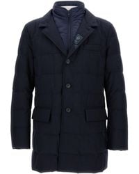 Fay - Double-Breasted Padded Quilted Puffer Jacket - Lyst