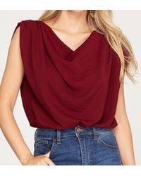 She + Sky - Elle Draped Bodysuit - Lyst