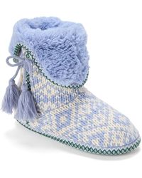 Dearfoams - Becky Knit Bootie Slippers - Lyst