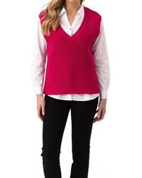 Marble - V-Neck Rib Knit Sweater Vest - Lyst