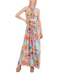 INC - Pleated Floral Print Maxi Dress - Lyst