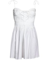 For Love & Lemons - Sierra Lace-Up Open-Back Poplin Mini Dress - Lyst