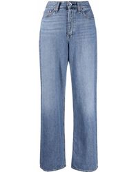 Rag & Bone - Logan Mid Tone Linen Jeans, Sky - Lyst