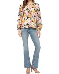 Fate - Bold Floral Ruffled High Neck Blouse - Lyst