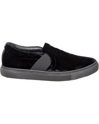Lanvin - Velvet Slip-On Sneakers - Lyst
