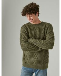 Lucky Brand - Mixed Stitch Tweed Crew Neck Sweater - Lyst