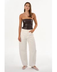 Lamarque - Giada Faux Leather Strapless Top - Lyst