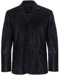 Infinity Leather - 3 Button Leather Blazer Jacket-Dubai - Lyst