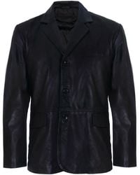 Infinity Leather - 3 Button Leather Blazer Jacket-Dubai - Lyst