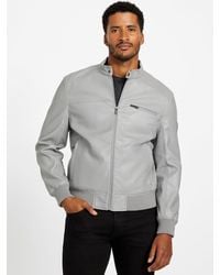 Guess - Faris Faux-Leather Biker Jacket - Lyst