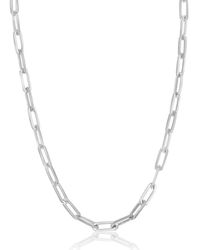 Simona - Sterling Silver 3.2mm Paper Clip Chain -rhodium Plated - Lyst
