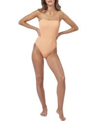 Charlie Holiday - Ozzie Strapless Ribbed One-piece Swimsuit - Lyst