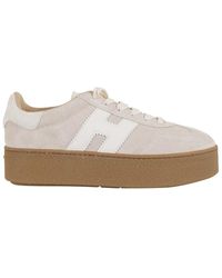 Hogan - Platform Sneakers With Suede Upper And Leather Logo - Lyst