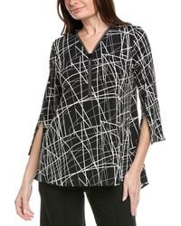Joseph Ribkoff - Abstract Front Zip Tunic Top - Lyst