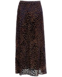 Irie - Flowing A-Line Midi Skirt With Leopard Print Pattern - Lyst