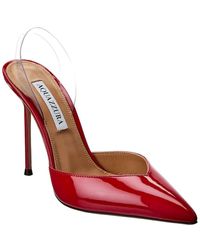 Aquazzura - V Plexi 85 Patent & Vinyl Slingback Pump - Lyst