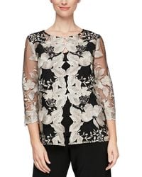 Alex Evenings - Lace Sheer Blouse - Lyst