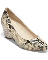 Cole Haan - The Go To Leather Snake Print Wedge Heels - Lyst