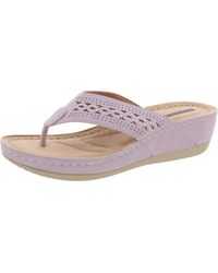 Good Choice - Bari Faux Suede Round Toe Wedge Sandals - Lyst