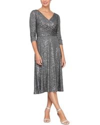 Alex Evenings - Petites Mesh Embellished Cocktail And Party Dress - Lyst