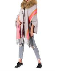 oolala - Bee Embellished Fur Collar Cape - Lyst