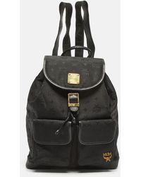 MCM - Nylon And Leather Drawstring Backpack - Lyst