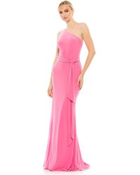 Ieena for Mac Duggal - Jersey One Shoulder Belted Trumpet Gown - Lyst