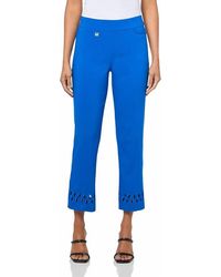 Slimsation By Multiples - Embroidered Hem Pull-On Ankle Pant - Lyst