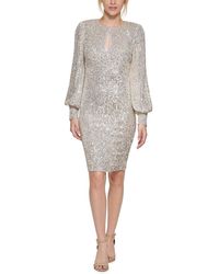Eliza J - Sequined Knee-length Cocktail And Party Dress - Lyst