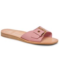 Dolce Vita - Cabana Leather Slip On Slide Sandals - Lyst