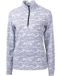 Cutter & Buck - Traverse Camo Print Stretch Quarter Zip Pullover Jacket - Lyst